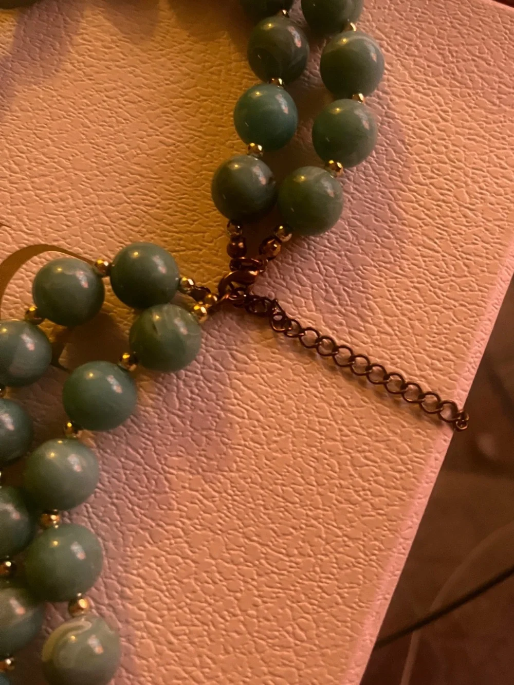 New Double Strand Natural Turquoise Stone Beads & Crystal Statement Necklace